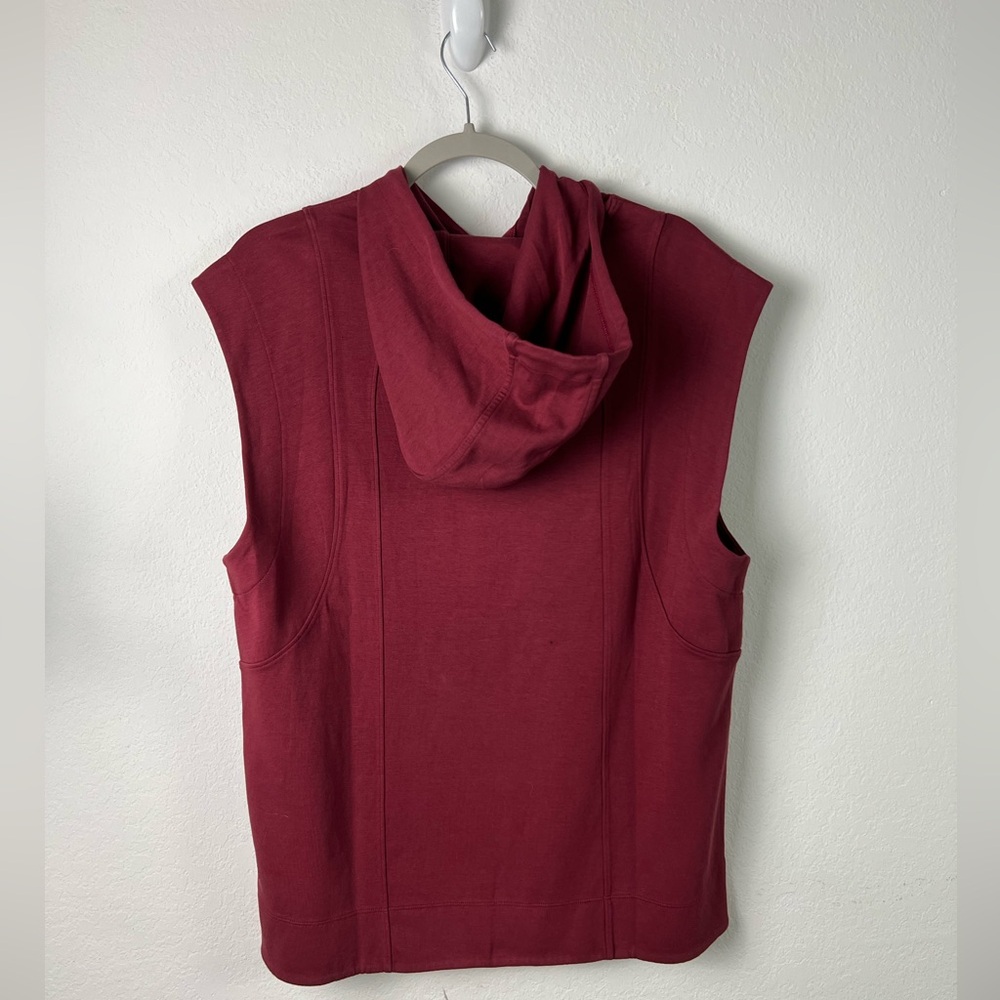 Athleta Sundown Red Sleeveless Activewear Gym Weights Walking Sweatshirt Hoodie - Picture 3 of 12